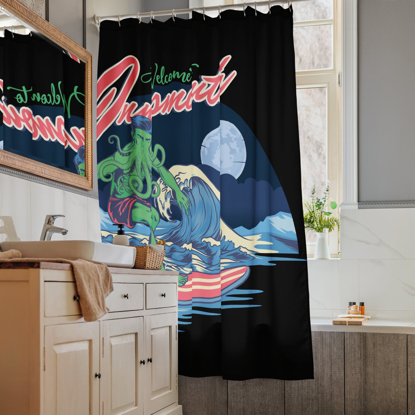 Rideau de douche Innsmouth Surfing Lovecraft