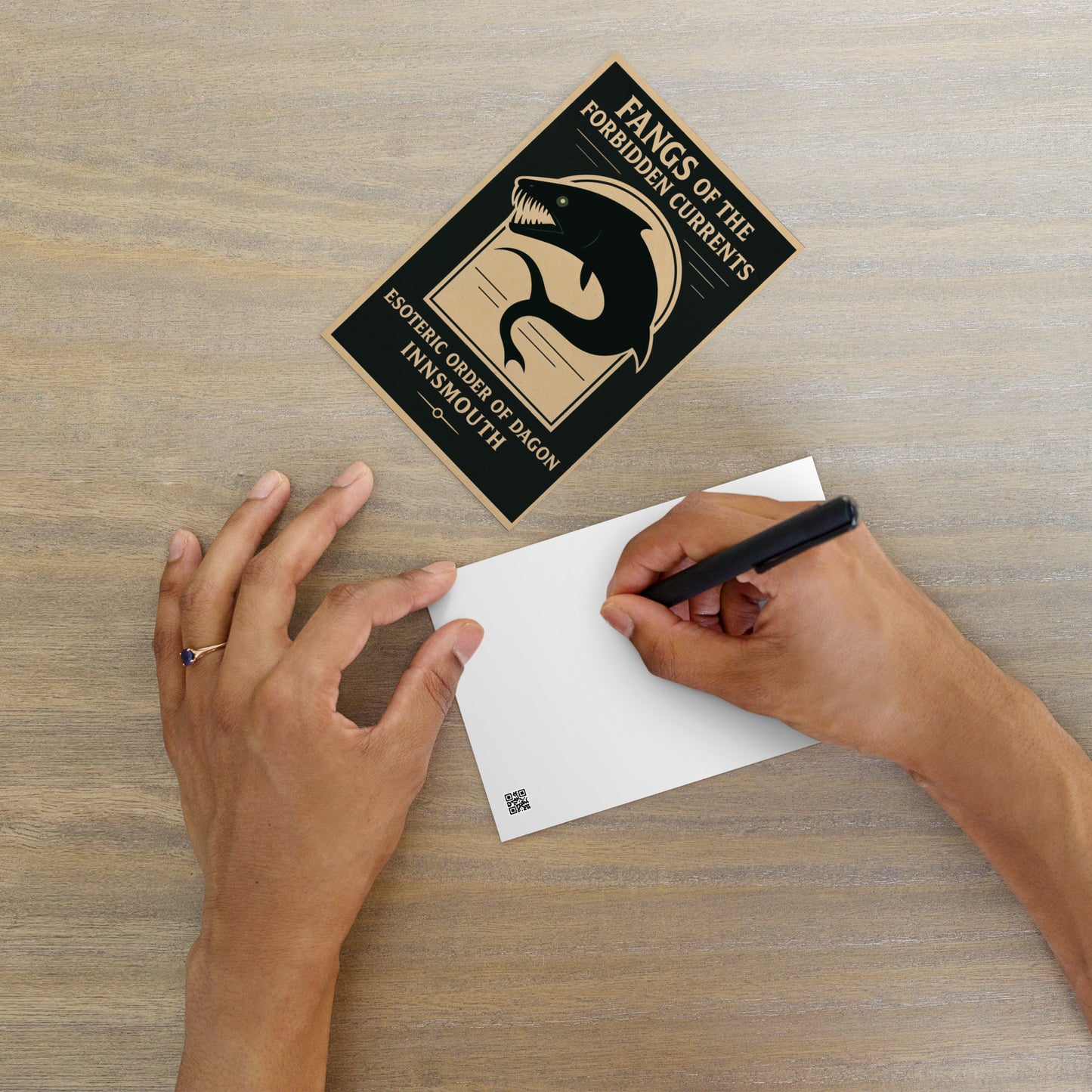 Fangs of the Forbidden Currents - Esoteric Order of Dagon Emblem Standard Postcard