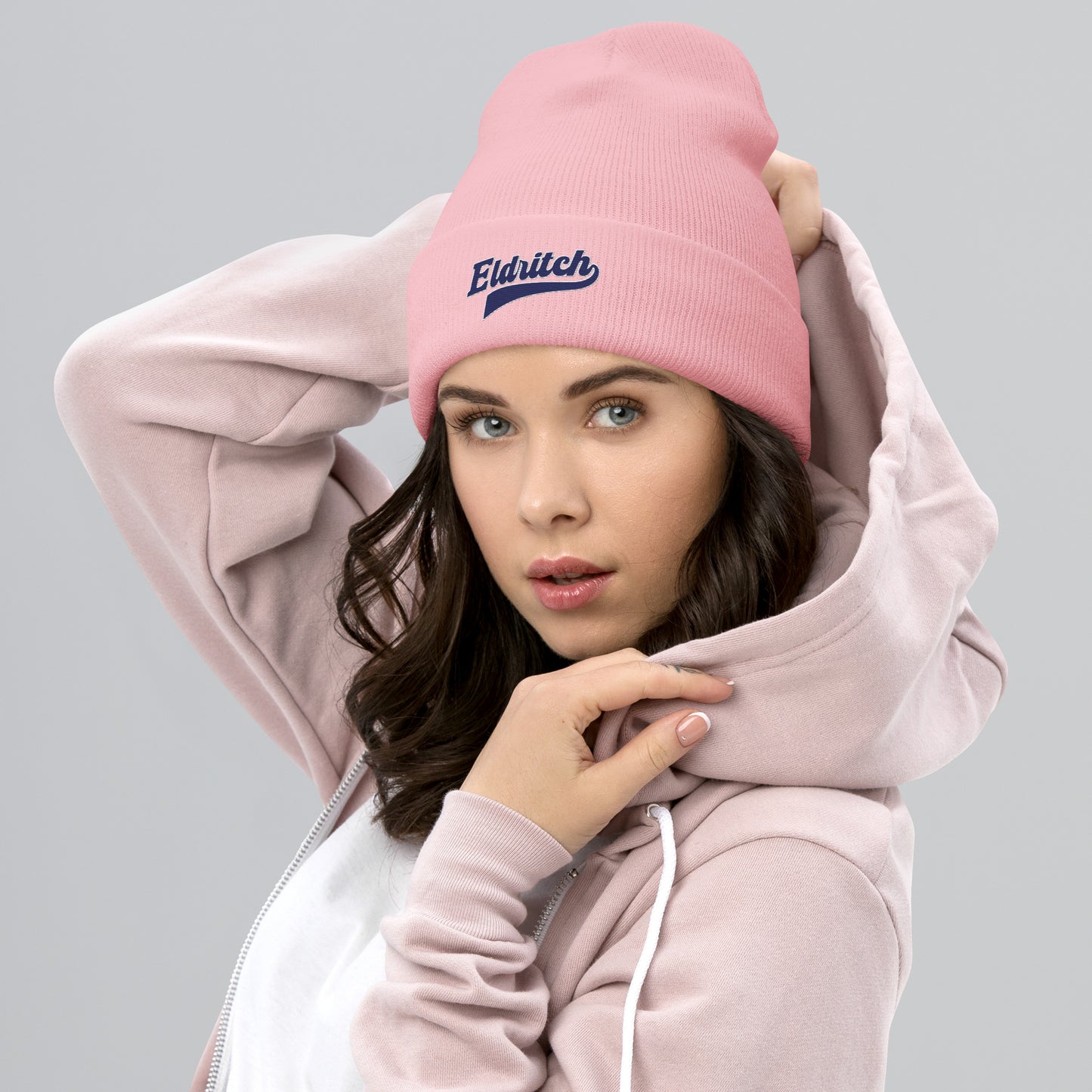 Bonnet à revers avec lettrage Lovecraftien vintage, Script Eldritch League