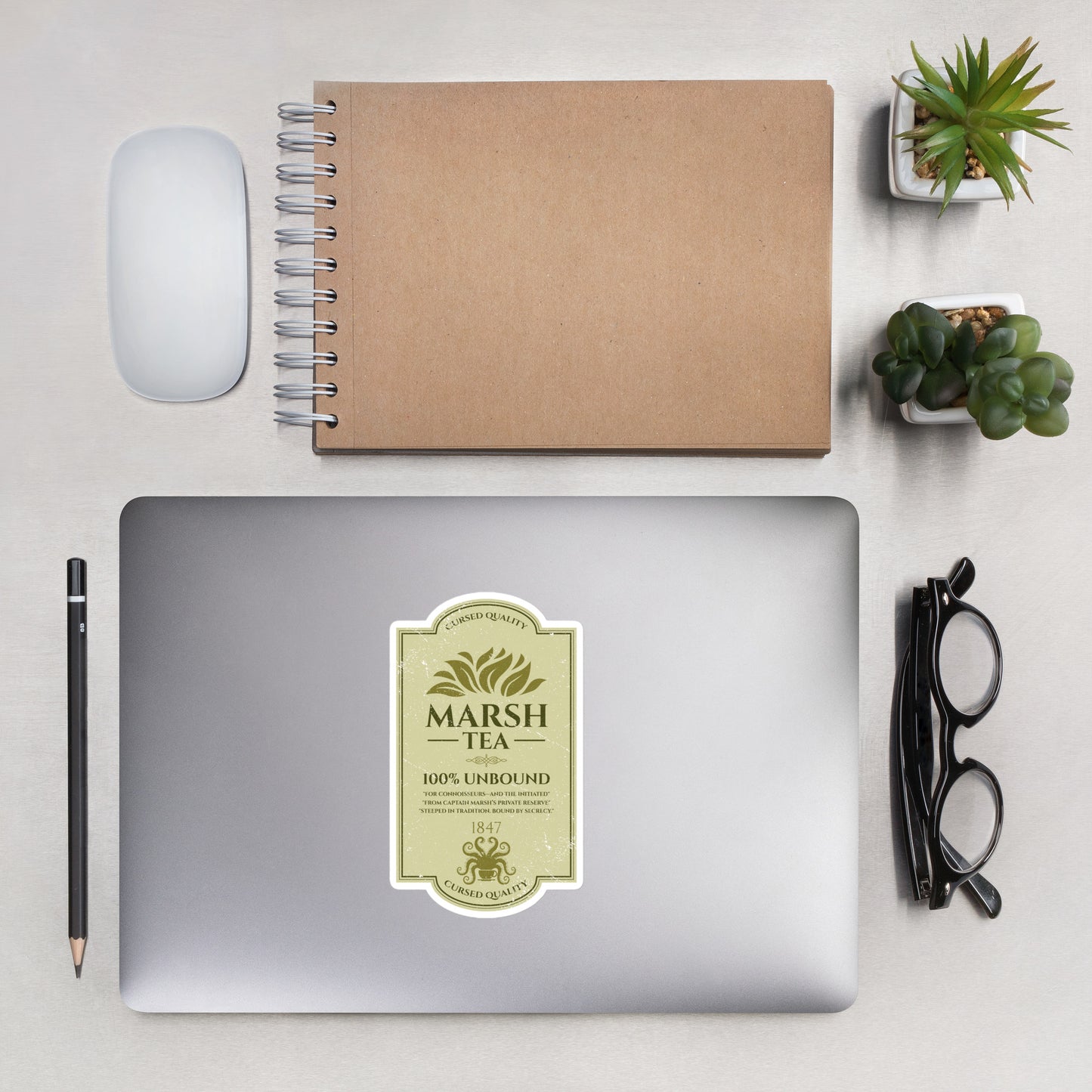 Marsh Tea – Handcrafted in the Port of Innsmouth Bubble-free stickers