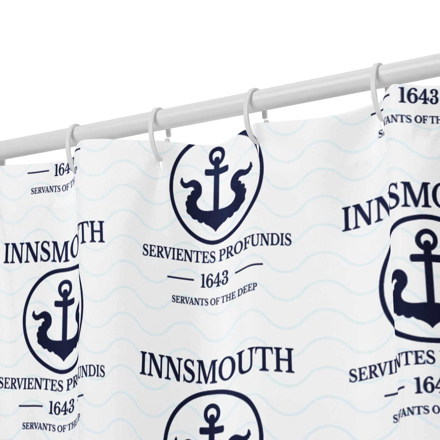 Flag of Innsmouth – Servientes Profundis (Est. 1643) Shower curtain