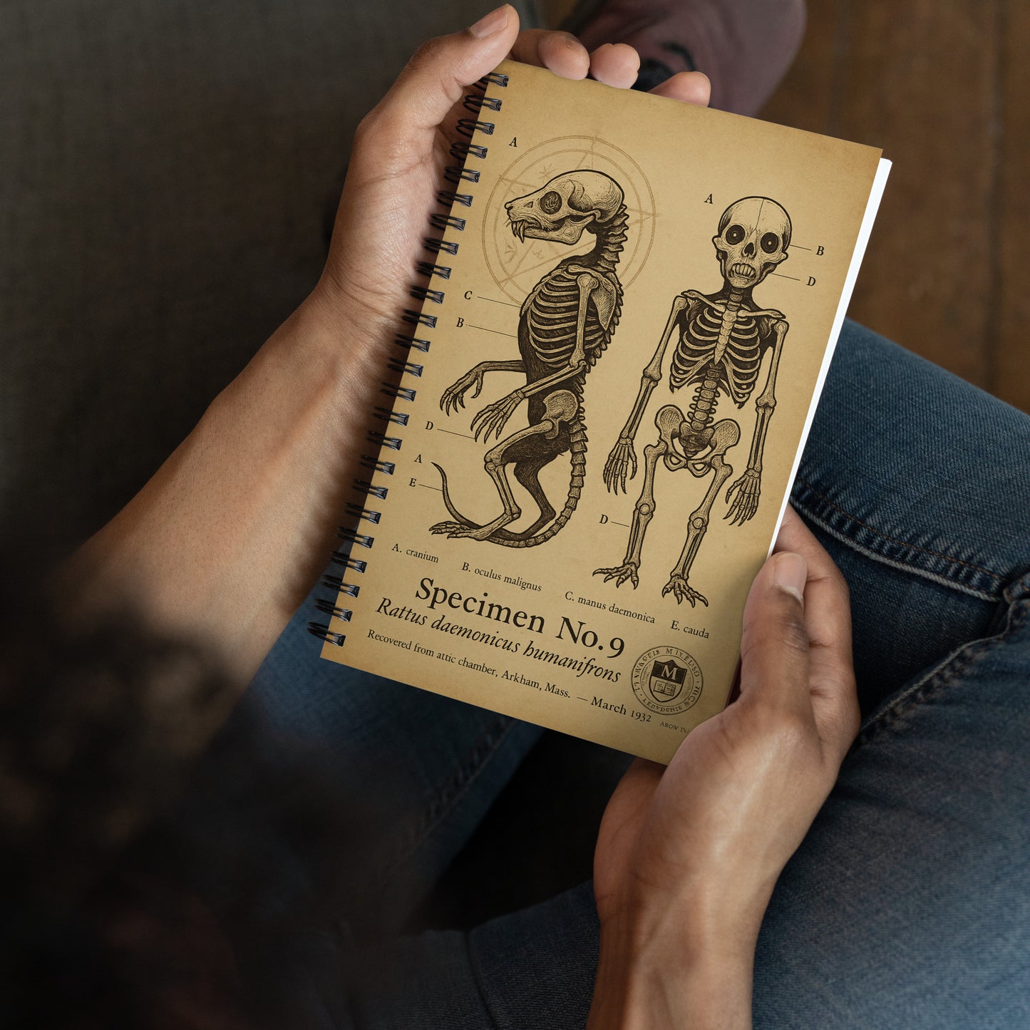 Anatomische Befunde: Brown Jenkin-Exemplar Nr. 17, Miskatonic Archive Spiralnotizbuch