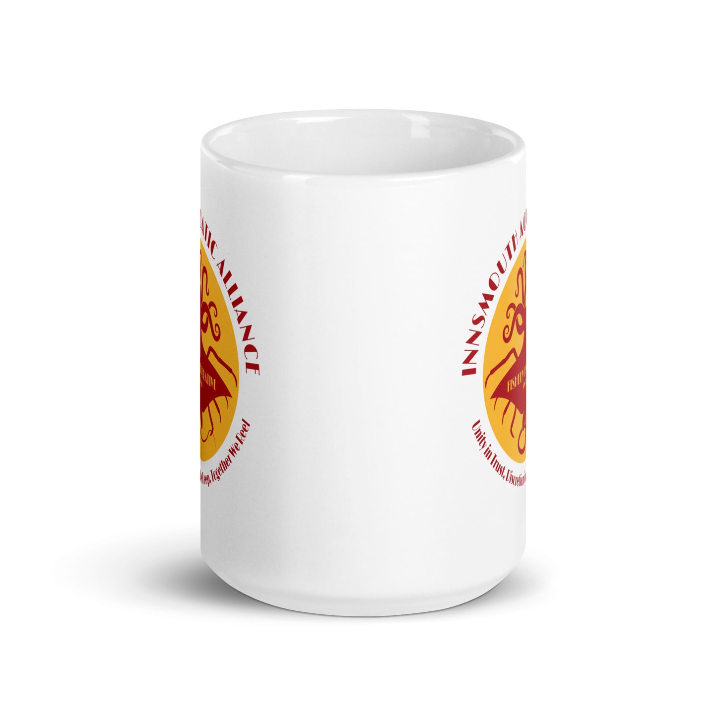 Innsmouth Aquatic Alliance Fishery Union Weiß glänzende Tasse